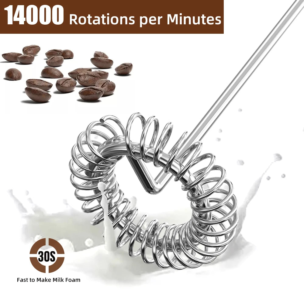 Electric Milk Frother Foam Maker Mixer for Coffee, Electric Portable Whisk Drink Mixer Mini Foam Maker Frothing Battery Powered