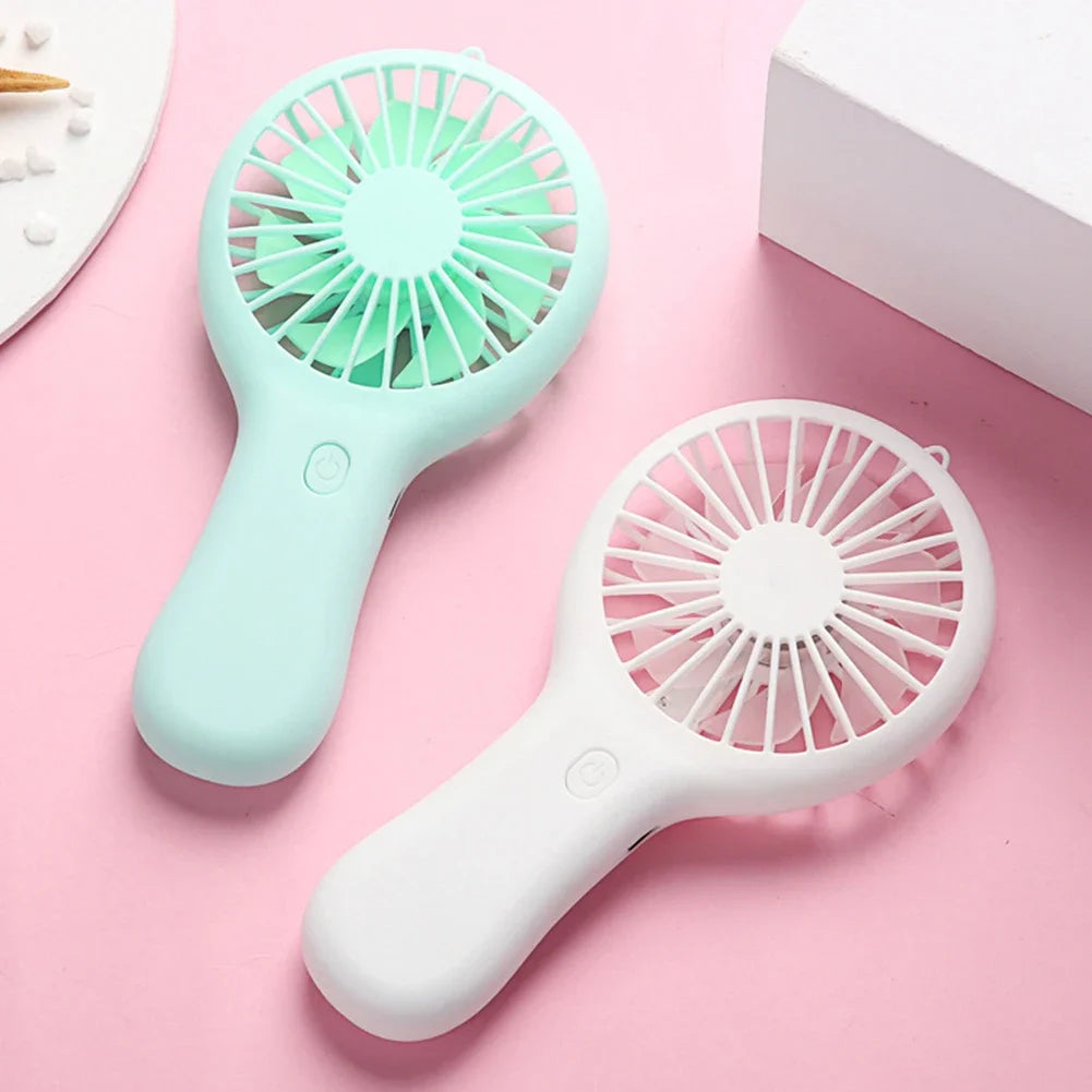 Mini Handheld Small Fan 3 Gears Portable Silent Office Desk Student on Dormitory Charging Outdoor Hand Holding Fan Small