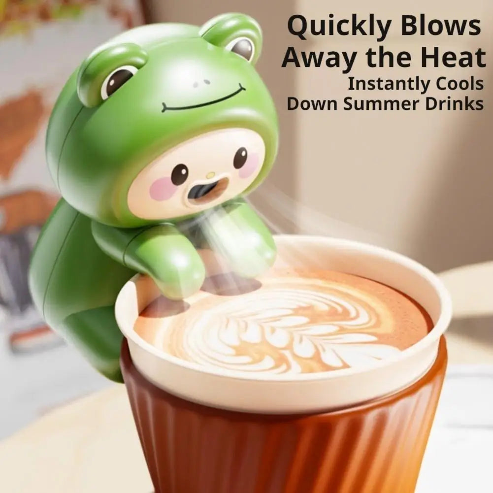 Mini Food Cooling Fan 3 Speeds USB Rechargeable Cute Animal Clip On Portable Soup Coffee Tea Cooler Kitchen Office Desk