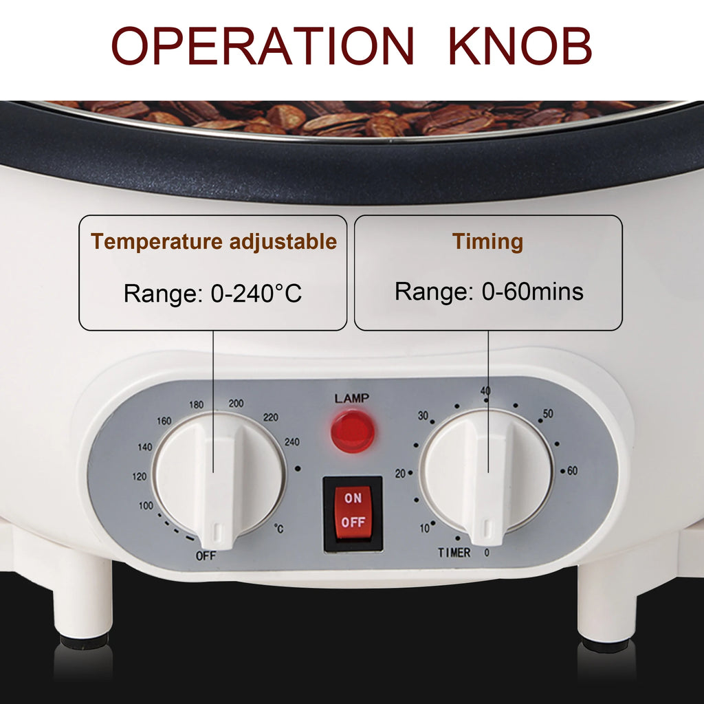 Electric Coffee Bean Roaster Coffee Baked Peanut Beans Baking Stove Popcorn Make Dryer Roasting Machine Grain Drying Sonifer