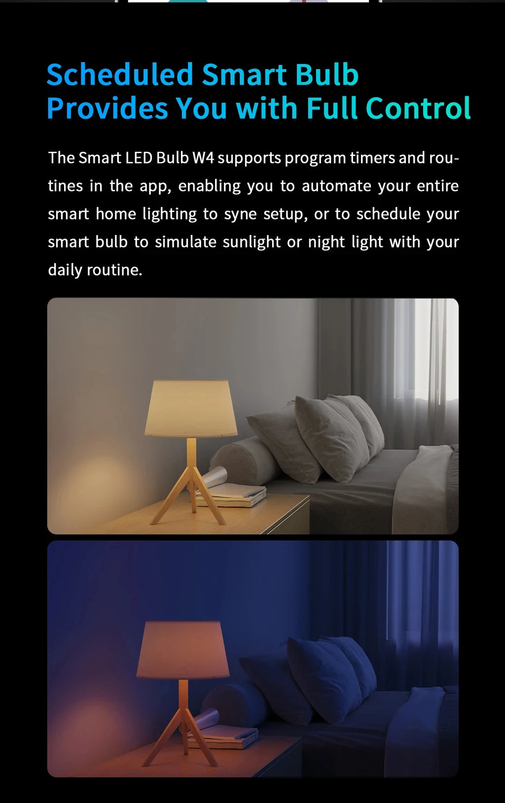 Yeelight Smart LED Bulb W4 Lite E27 BLE+WIFI 800lm 8W 2700-6500K Remote control Smart home Works on Homekit, Google, Alexa
