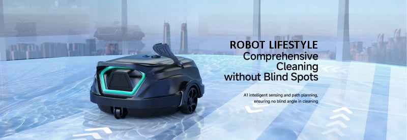 Swimming Pools Vacuum Cleaner Wireless for Floor Smart Cleaning Robot Auto-Parking Dual-layer Filtration120mins Running Time
