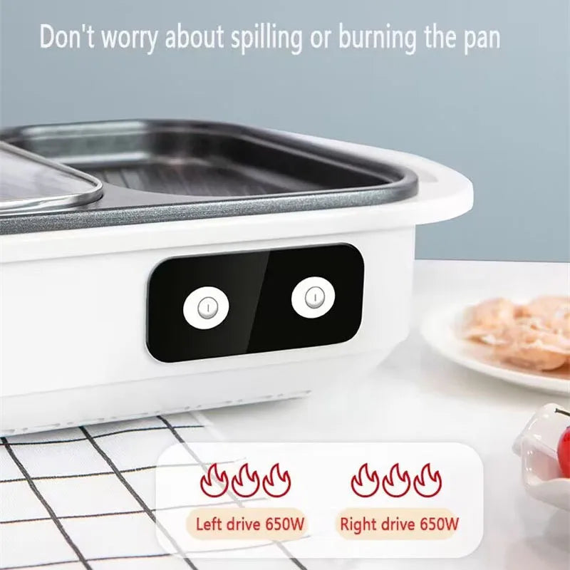 High Quality 2 in 1 Barbecue Cooking Pot Multi Functional Frying Pan Electric Hot Pot