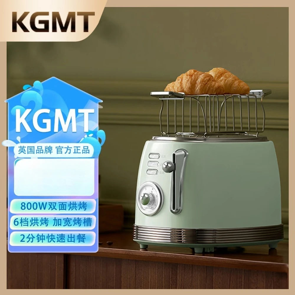 Retro 2 Slice Toaster with Warming Rack Adjustable Browning Control Pastel Green Bread Toaster for Home Breakfast Kitchen 토스터기