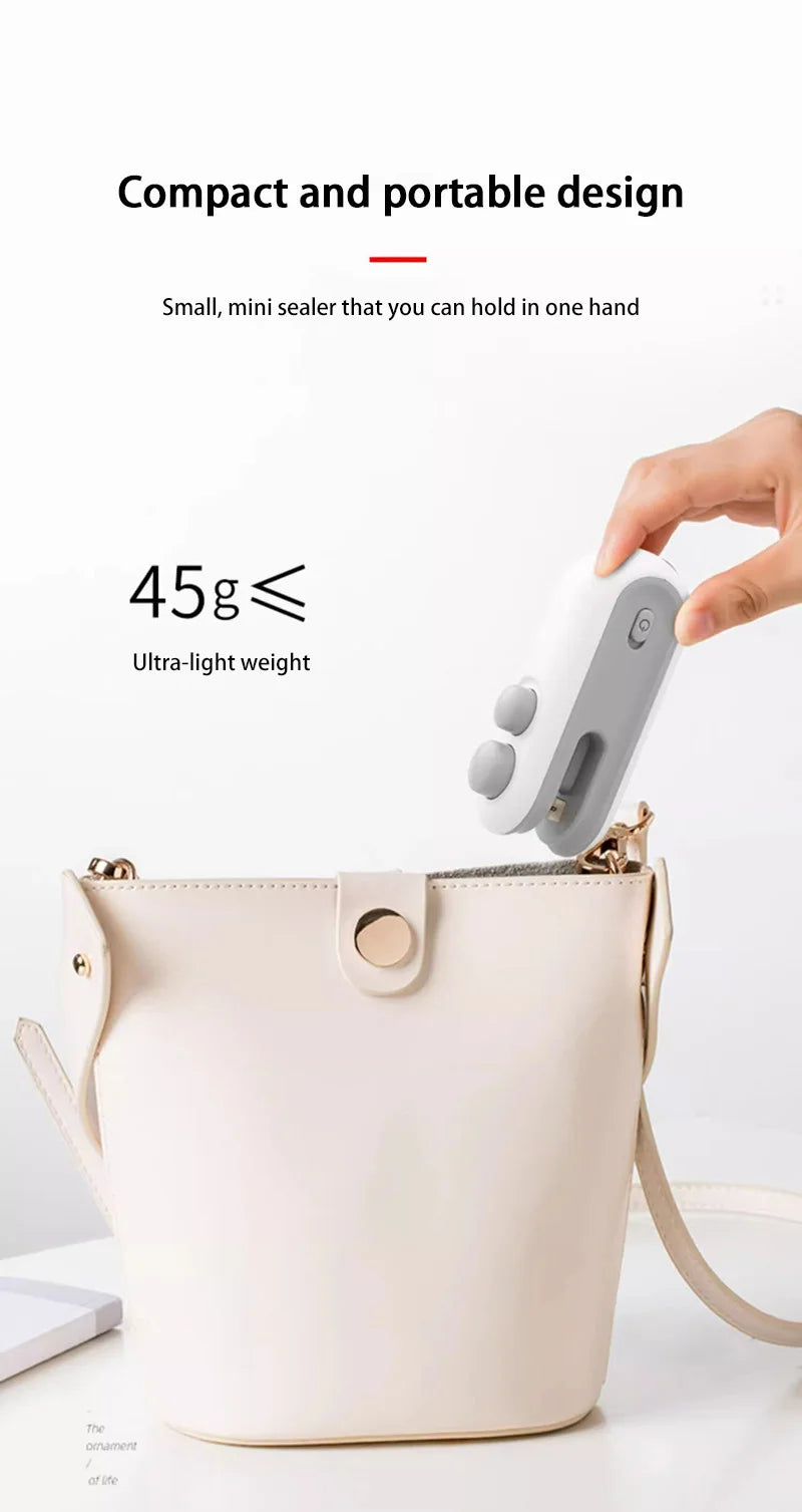 2 In 1 Sealer Cutter Multifunctional Mini Bag Sealer Portable Resealer Machine Handheld Bag Sealing Machine for Plastic Bags