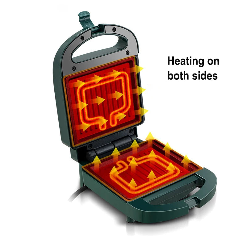 220v Portable Electric Sandwich Machine Household Non-stick Breakfast Machine Multi-functional Waffle Bread Bread Driver