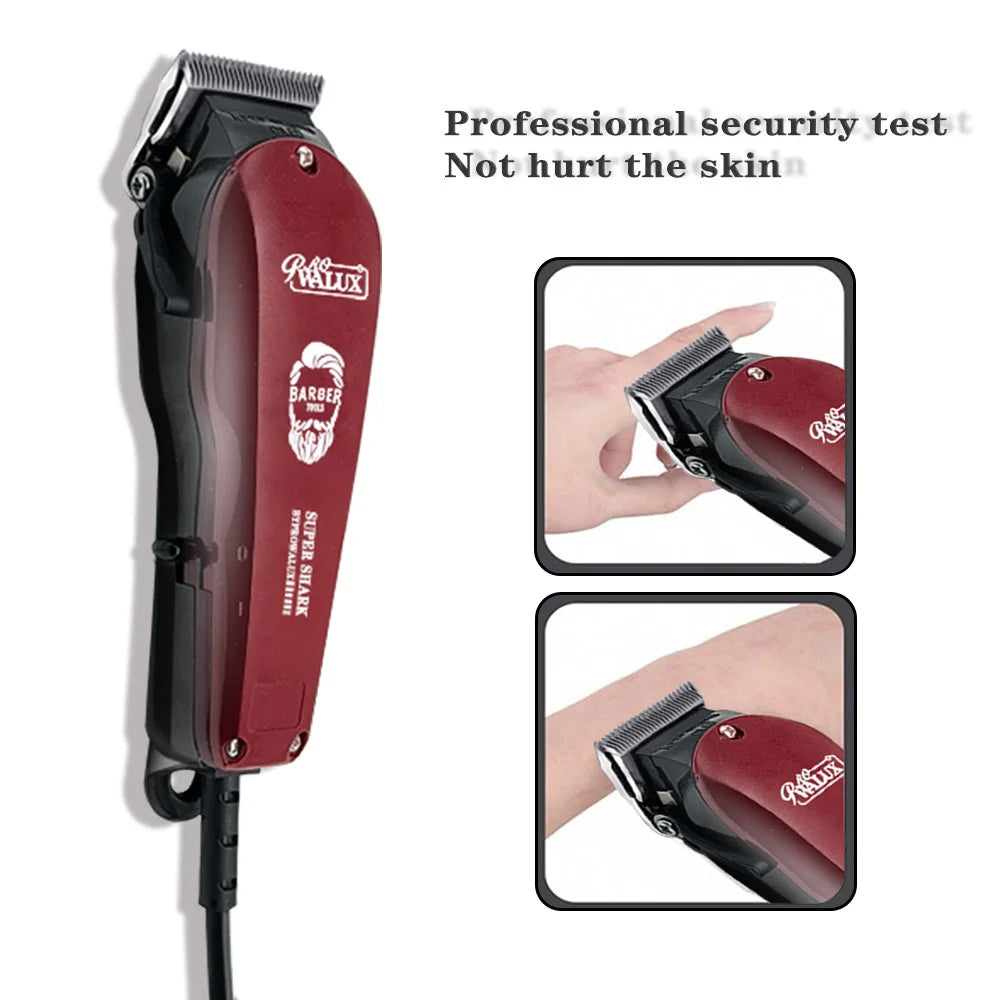 WALUX Professional Barber AC Hair Clipper 10W Powerful Trimmer Home Man Quiet Shaver 2M Cable Hair Cutting Machine 8 Guard Combs