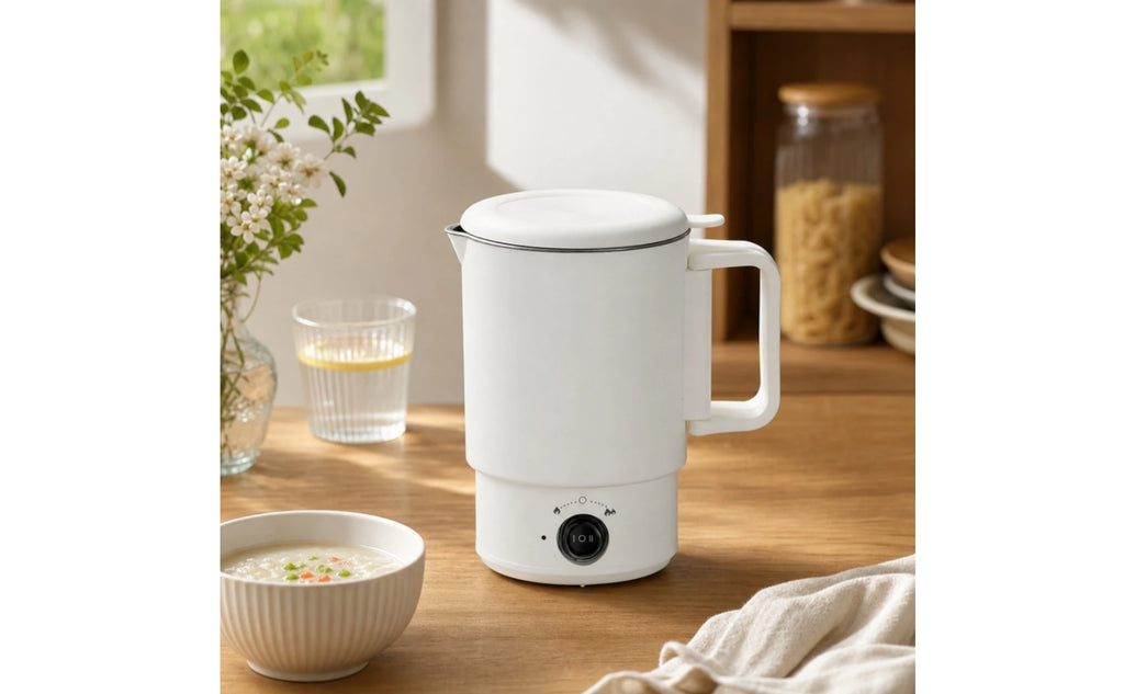 Foldable Electric Kettle Travel-Friendly Electric Kettle with Detachable Base Portable Water Boiler Compact for Travelers