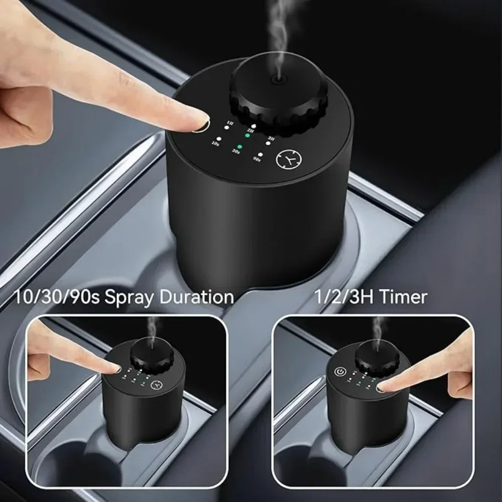Car Waterless Essential Oil Diffuser Battery Operated Cordless Aromatherapy Diffuser With Timing 3 Mist Levels Car Diffuser