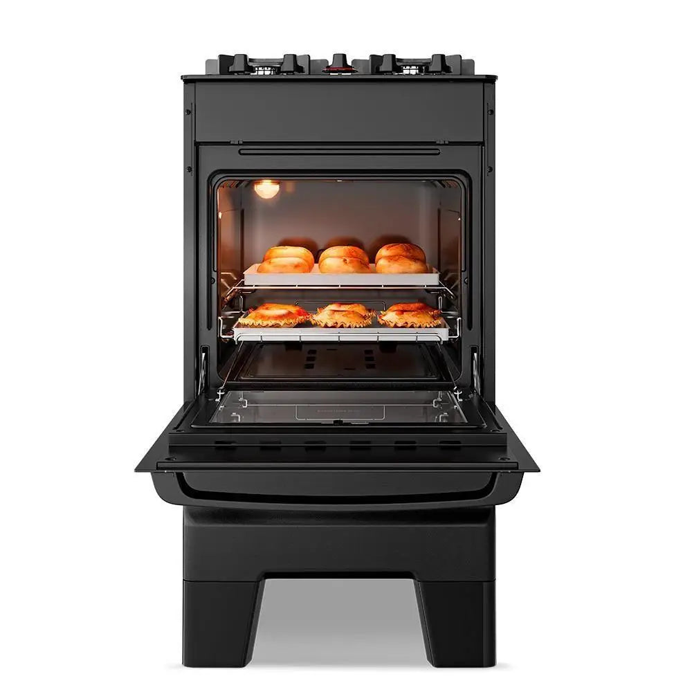 Esmaltec Ideal Master Glass 4-Burner Stove T4VFP 4127, Automatic Ignition, Black, Dual Voltage