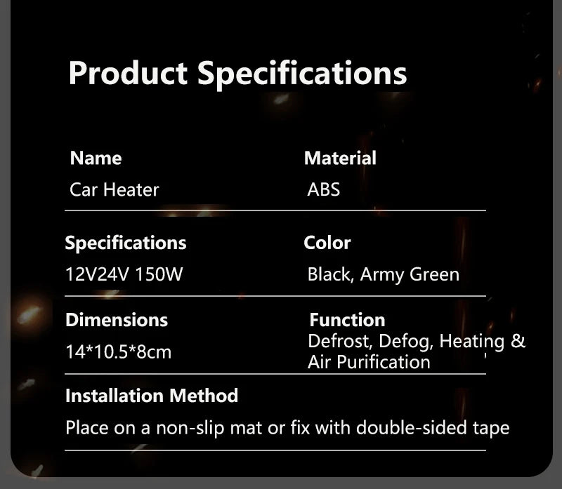 12v/24v digital display 150W car heater 2 gear speed regulation for defrosting defogging heating Air Purification 2026 ﻿