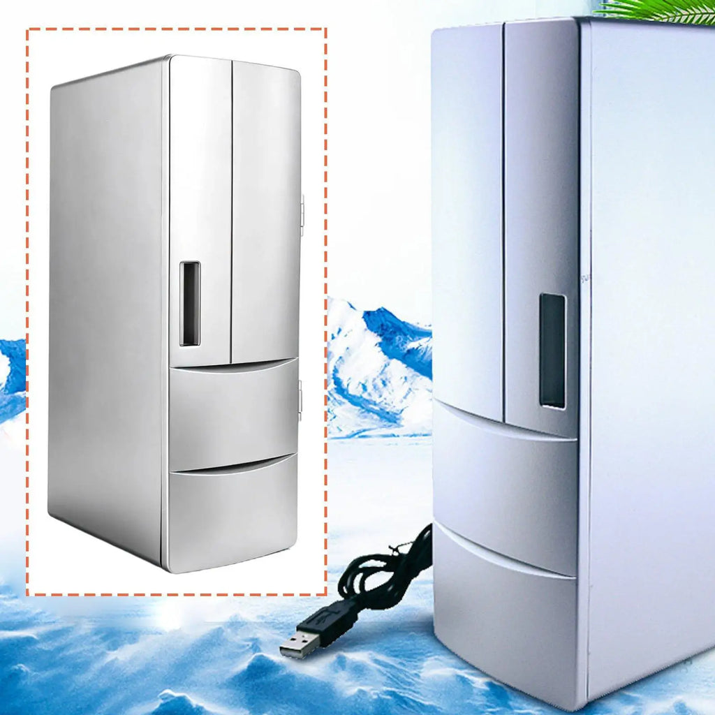 USB Mini Fridge Versatile Drink Can Cooler Warmer for Dorm Bedroom Makeup