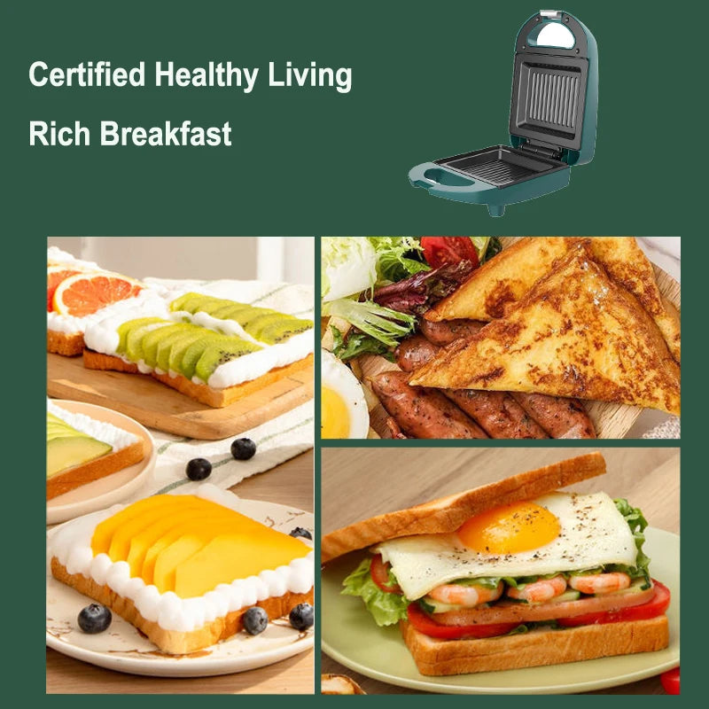 220v Portable Electric Sandwich Machine Household Non-stick Breakfast Machine Multi-functional Waffle Bread Bread Driver