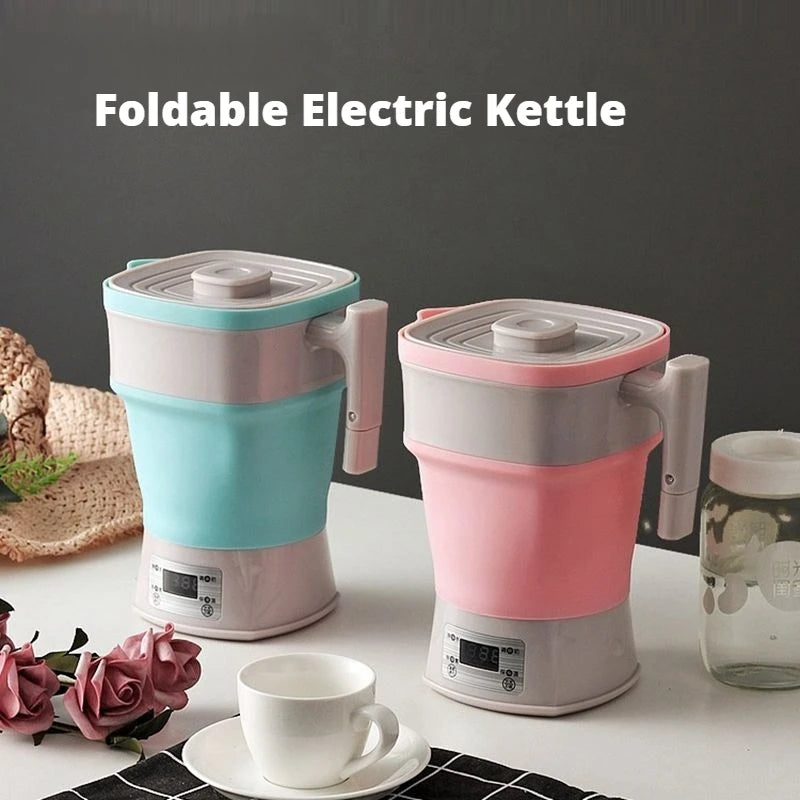 Foldable & Portable Travel Electric Kettle 0.8L Silicone Thermostatic 800W Auto Power Off 110V-240V Universal for Travel & Home