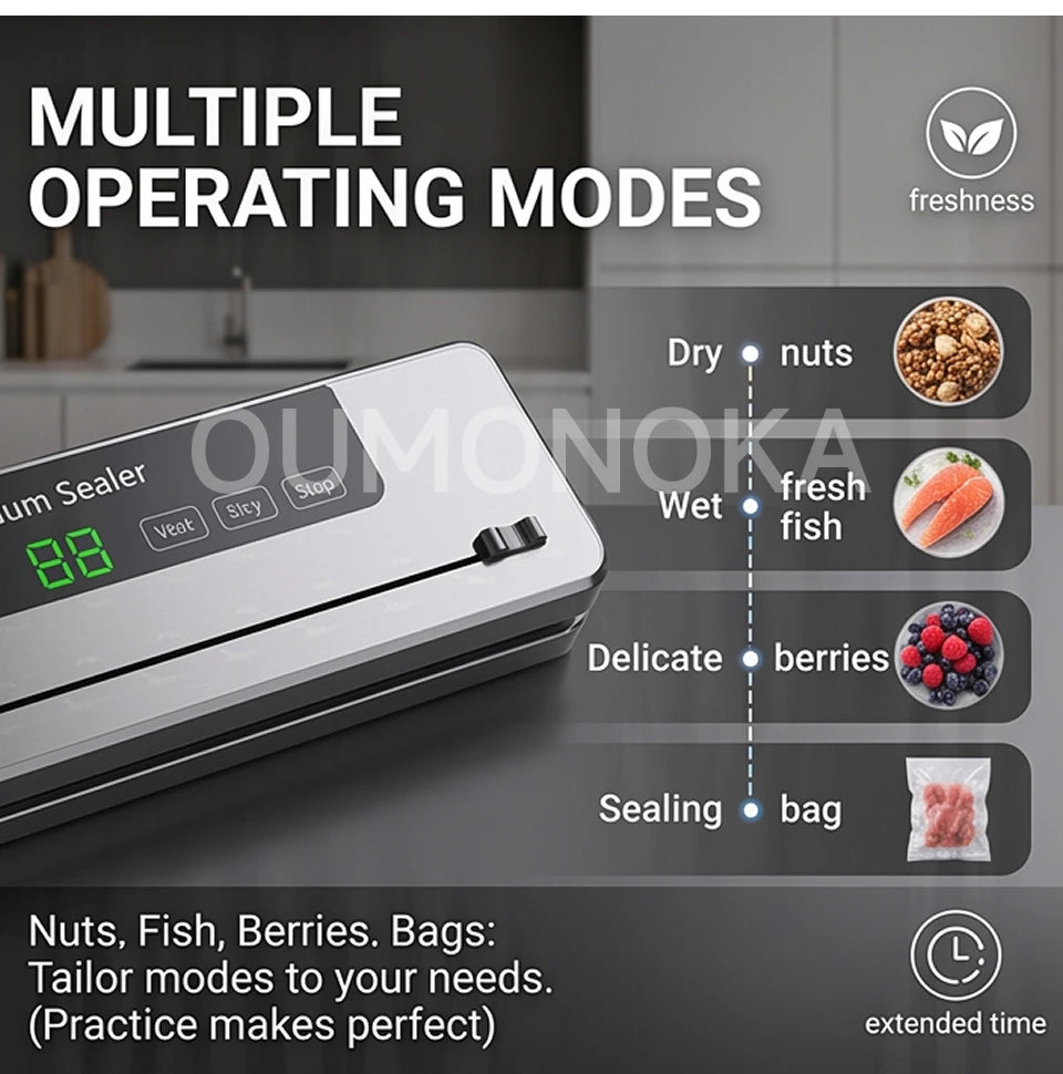 Multi-Mode Food Vacuum Sealer for Vacuumor for Products  Cuisine Packaging Plastic Bag Sealant Kitchen Sealing Machine