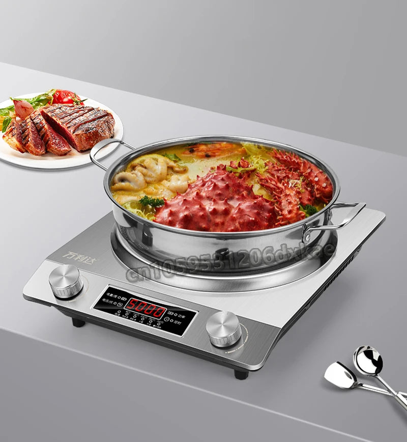 5000W High-power Commercial Desktop Induction Cooker Portable Induction Cooker Household Kitchen Canteen Milk Tea Shop