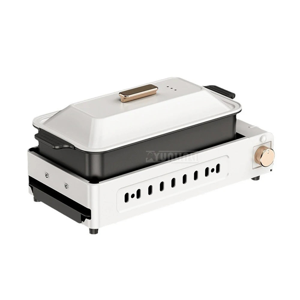Multifunction 3-in-1 Grill Pan Household Electric Barbecue Machine Smokeless Electric Hot Pot Split Cooking Pot Parrillas