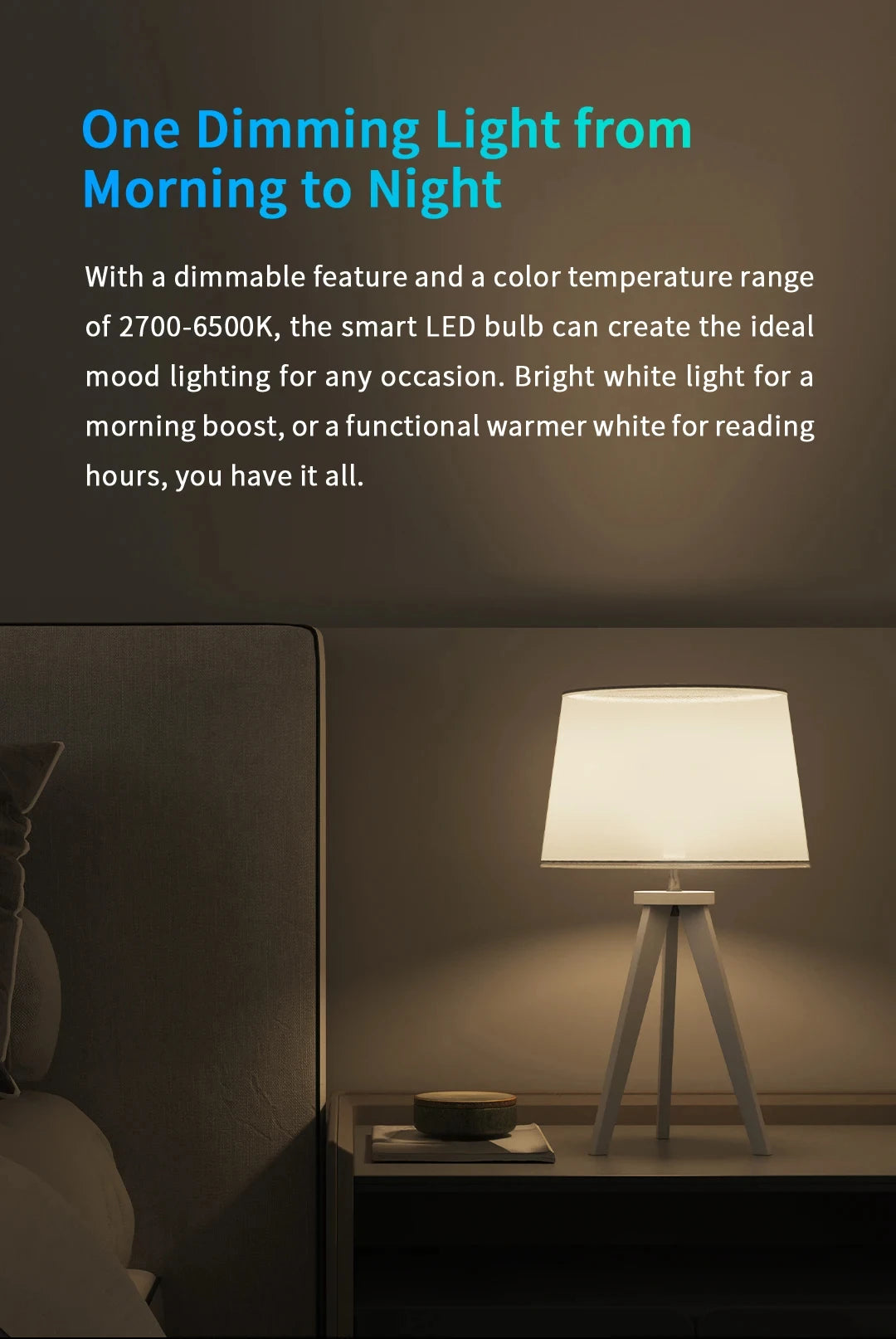 Yeelight Smart LED Bulb W4 Lite E27 BLE+WIFI 800lm 8W 2700-6500K Remote control Smart home Works on Homekit, Google, Alexa
