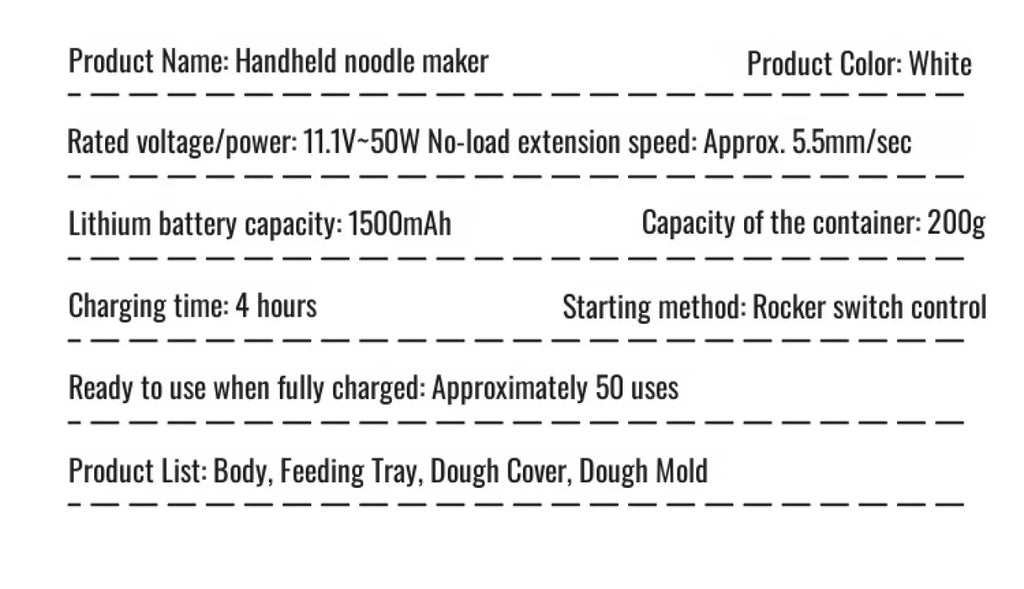 Electric Cordless Noodle Maker Handheld Portable Noodle Press Home Appliances Outdoor Kitchen Home Breakfast Smart Maker