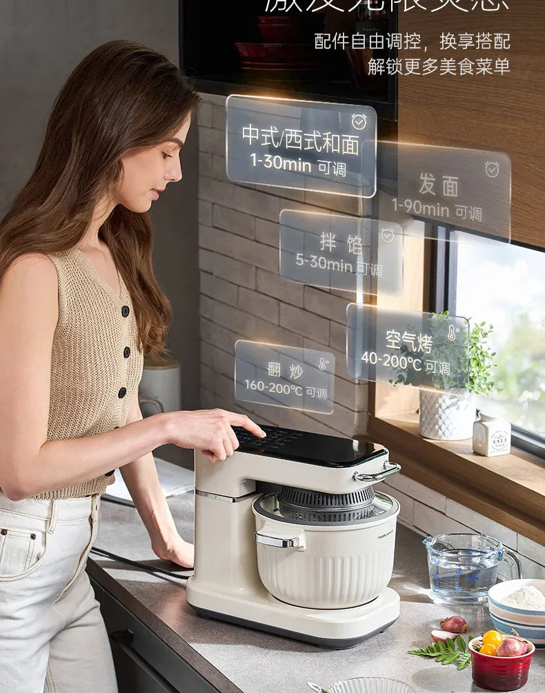Household Multifunctional Stand Mixer Pasta Maker Dough Kneader Meat Grinder Air Fryer Food Processor