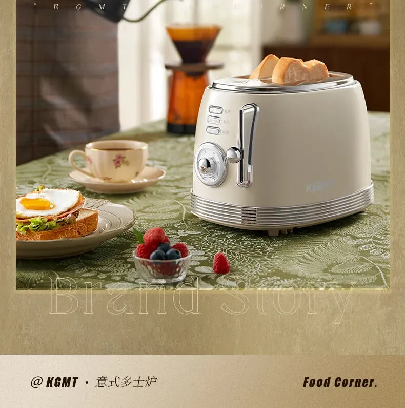 Retro 2 Slice Toaster with Warming Rack Adjustable Browning Control Pastel Green Bread Toaster for Home Breakfast Kitchen 토스터기