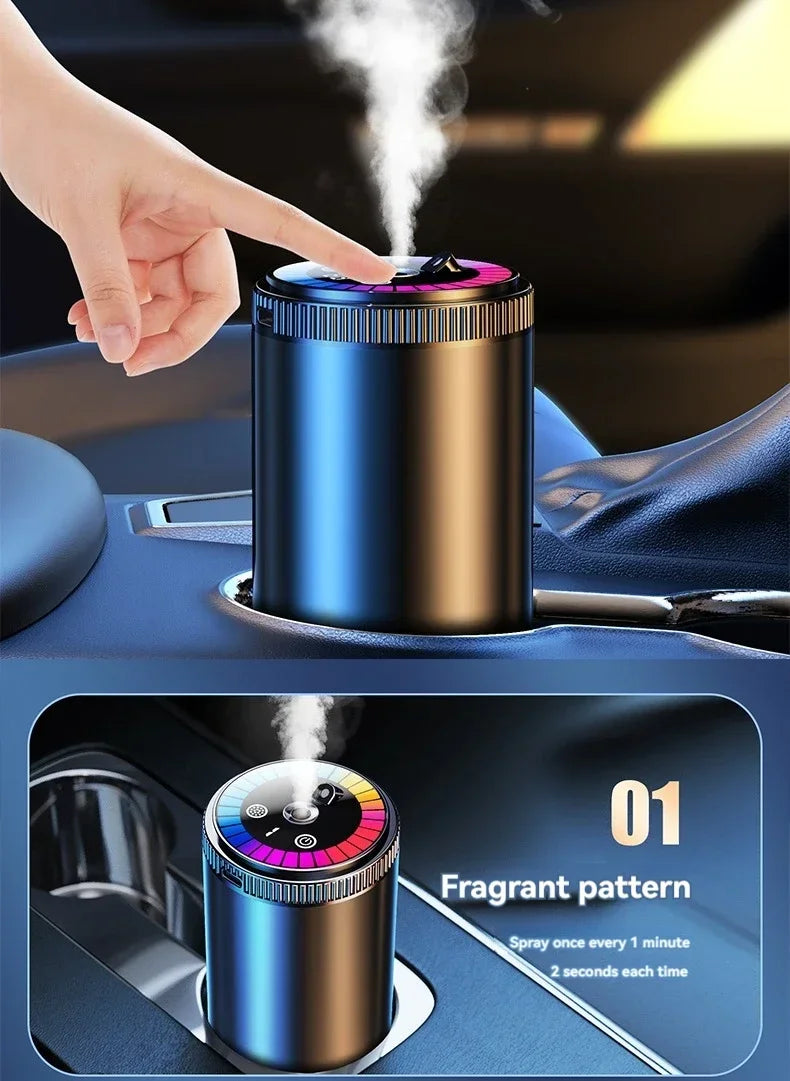 Smart Car Aroma Diffuser Rechargeable Air Freshener Auto On Off 5 Modes Starry Sky Ambient Light USB Car Purifier Humidifier