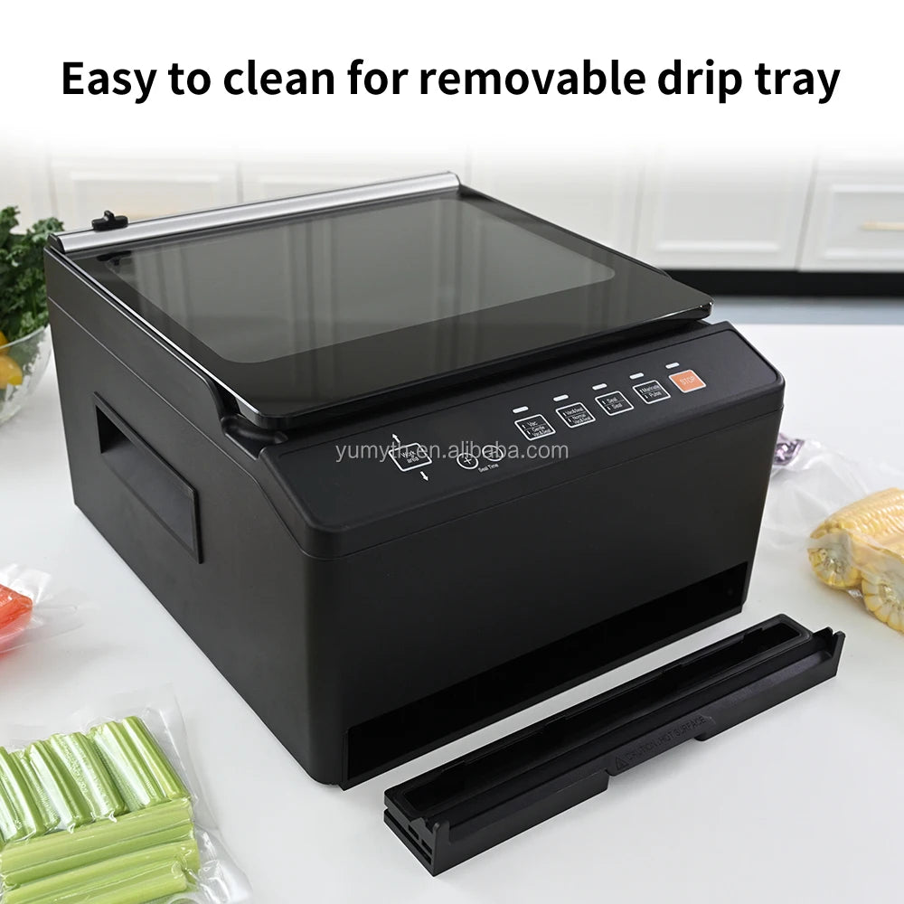 Professional Food Vacuum Packer 95KPa Automatic Sealer Double Seams Dry Moist Built-in Cutter Home Fresh Storage Appliances