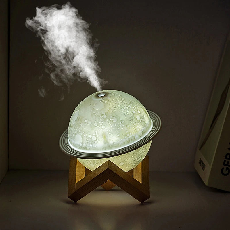 Moon Air Diffuser 880ML Aroma Spreader Ultrasonic Portable Air Humidifier USB Air Shooter Full Moon Light Night Home Decor