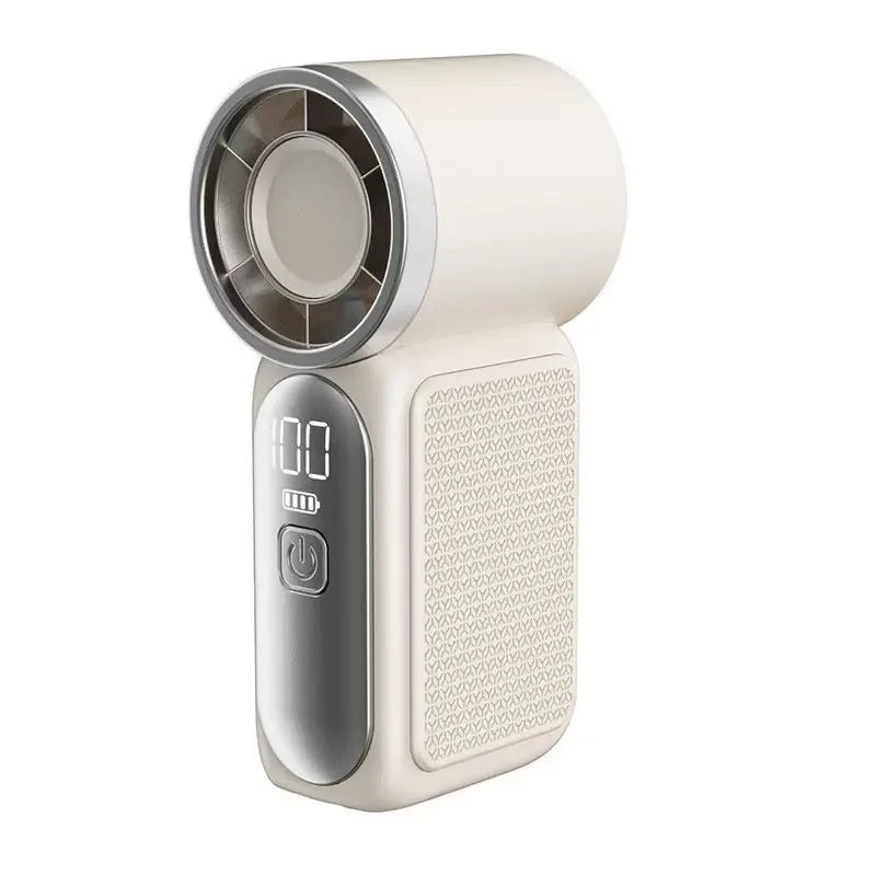 Handheld Mini Fan 5 Speed Adjust Type C Rechargeable Portable Fan Digital Display Desktop Fan Outdoor Use
