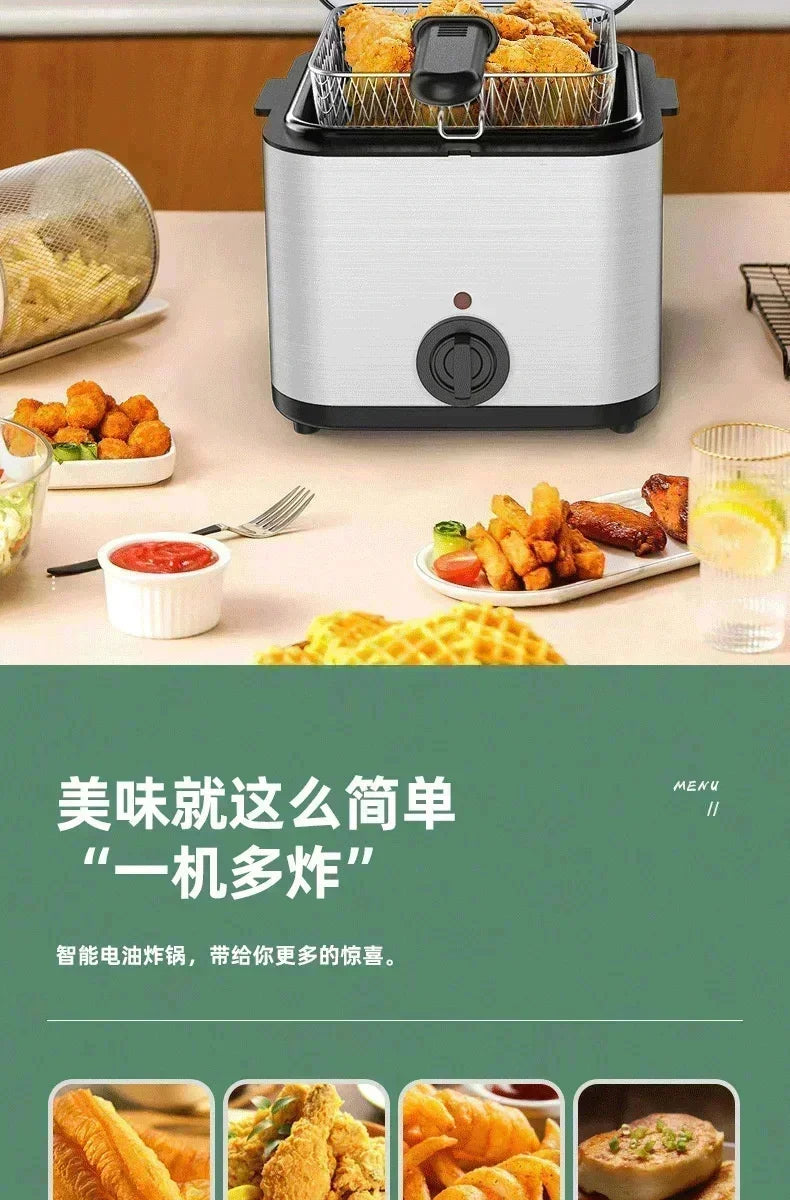 110V 220V 1000W 2.5L Home Multi Functional Electric Fryer Oil Fryer French Fries Chicken Wings Snack Machine