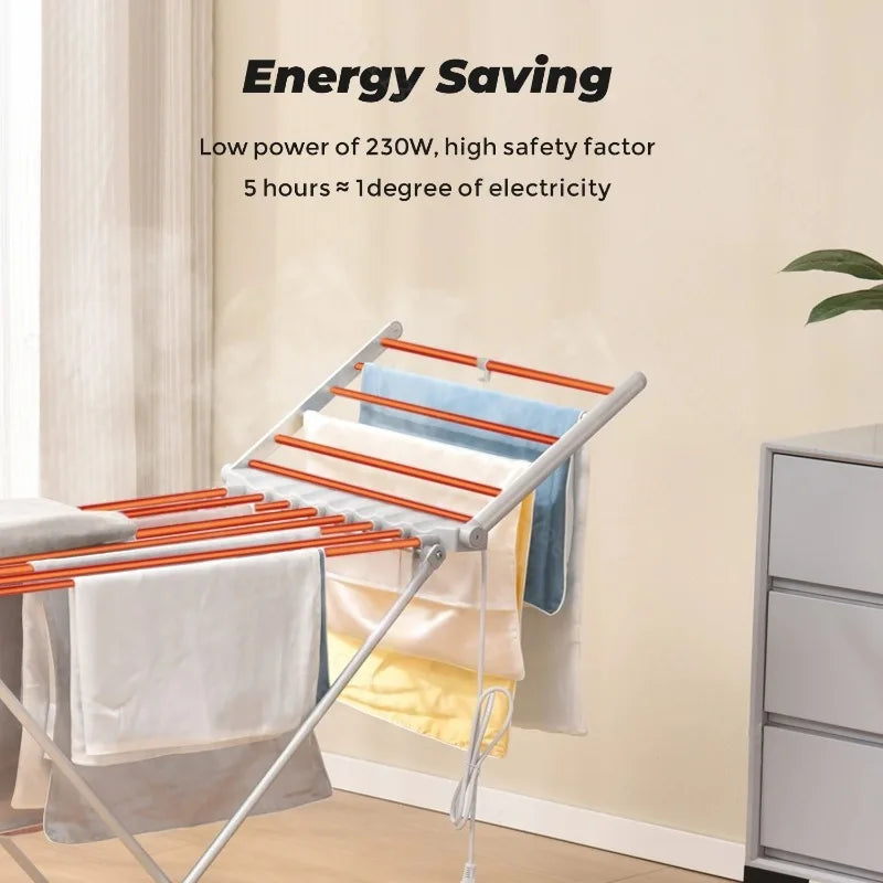 Electric Heated Clothes Drying Rack, 230W Foldable Airer with Constant Temperature for Home Use