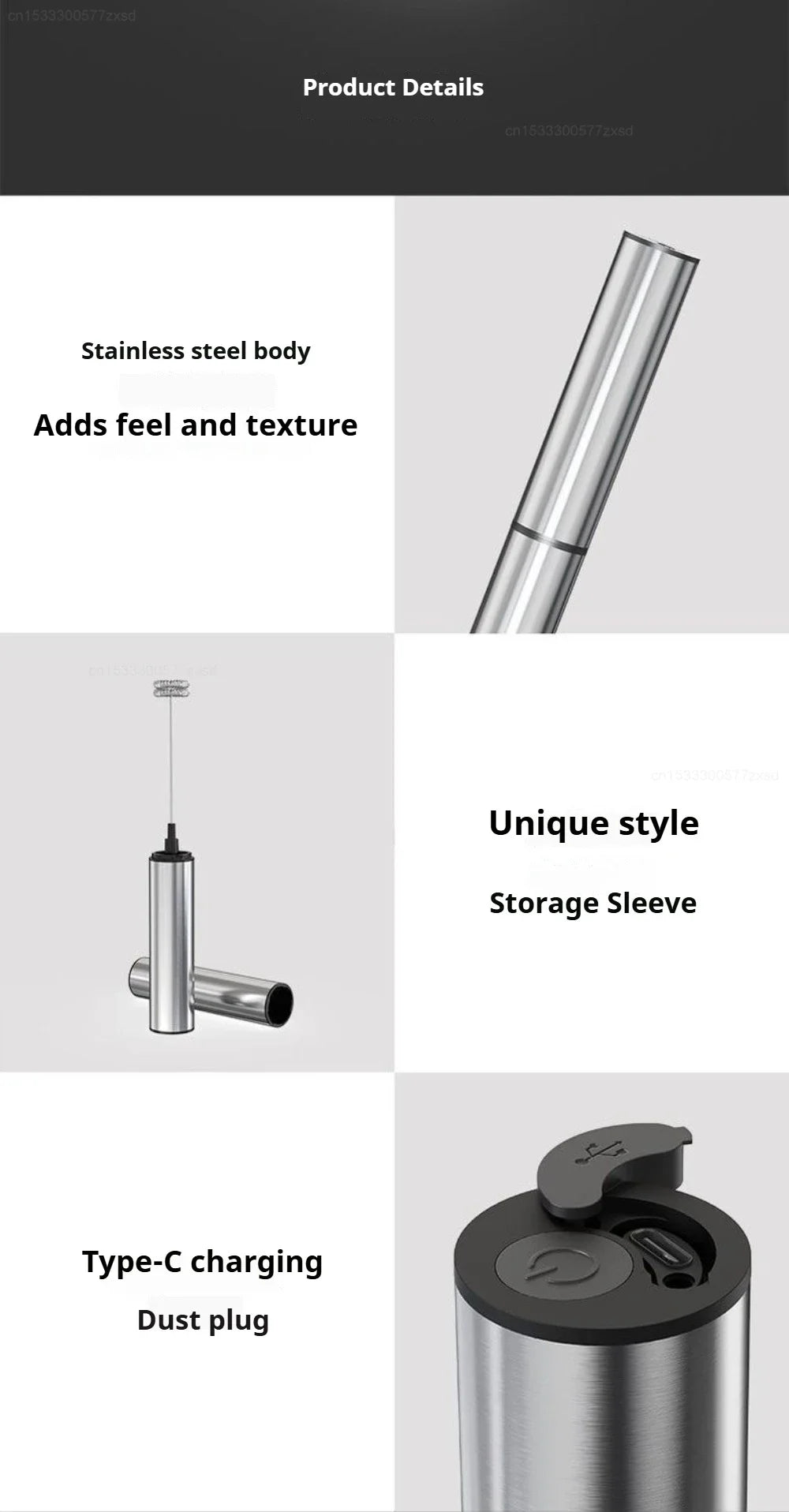 New Electric Milk Frother Household 3 Speeds Rechargeable Coffee Blender Covered Storage for Milk Drink Coffee Cooking Tool
