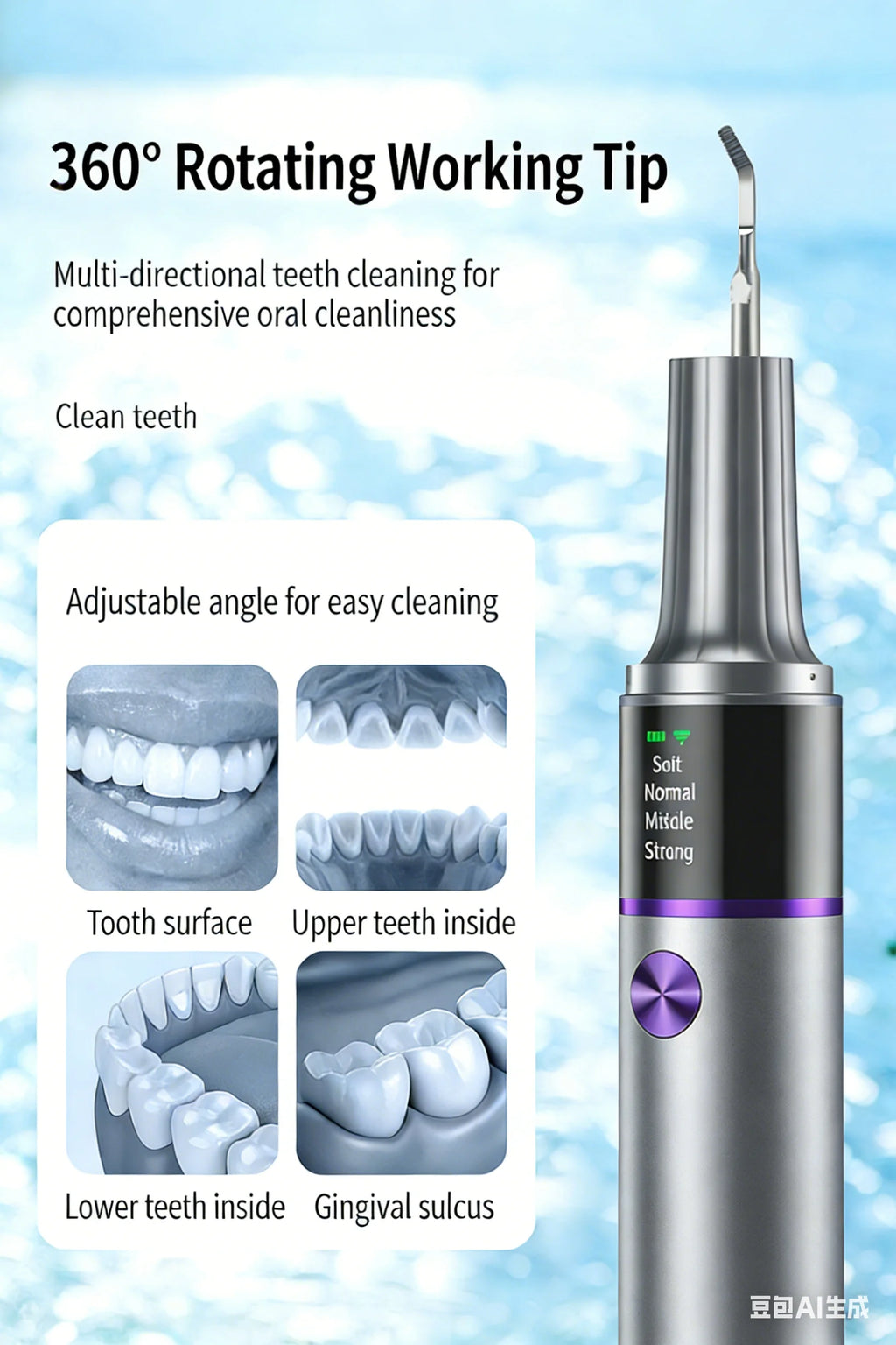 Ultrasonic Teeth Cleaning Kit with Camera  for Effective Stain Removal Surface Cleaning Gum Care Tools for Home