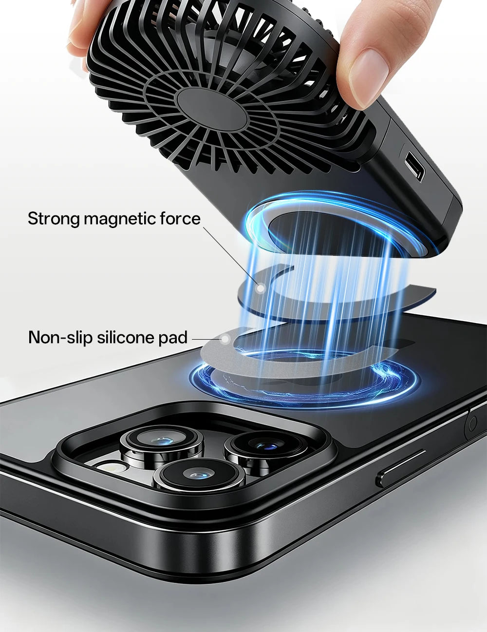 OPOLAR Portable Handheld Mini Fan Foldable Neck Hanging Fans 5 Speed USB Rechargeable Fan,LED Display Handheld & Desk Fan 2000mA
